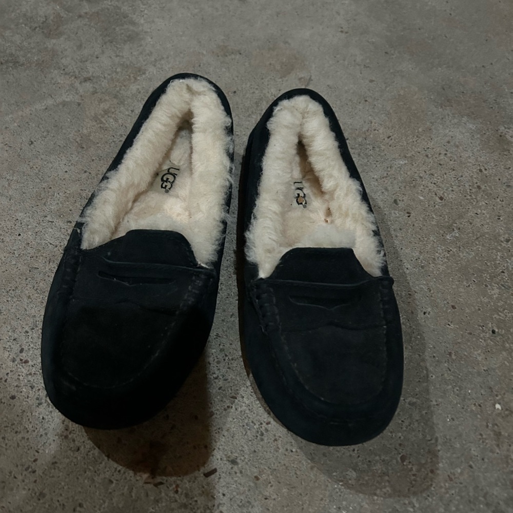 UGG women Black Suede Loafers